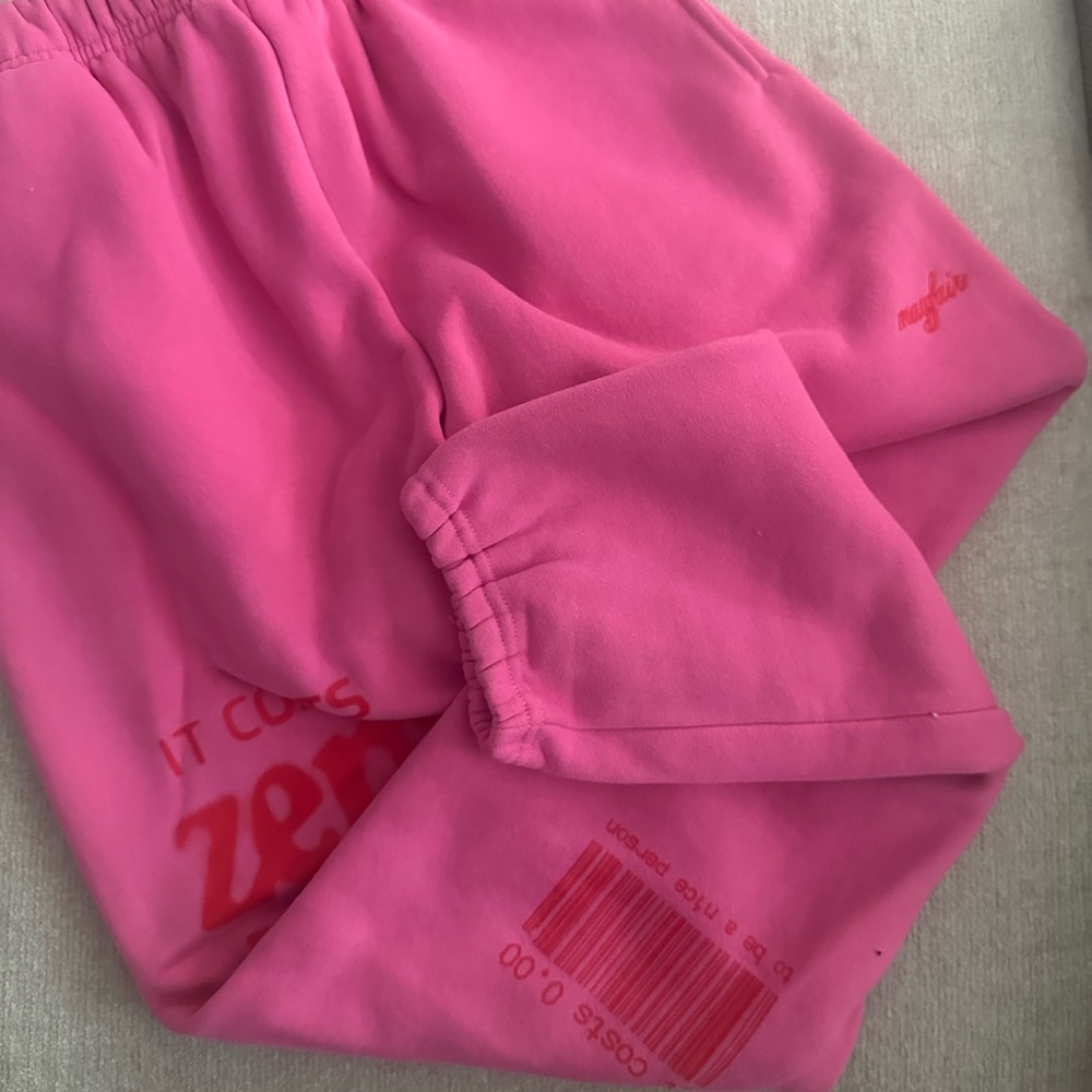 mayfair “it costs zero dollars to be a nice person” joggers